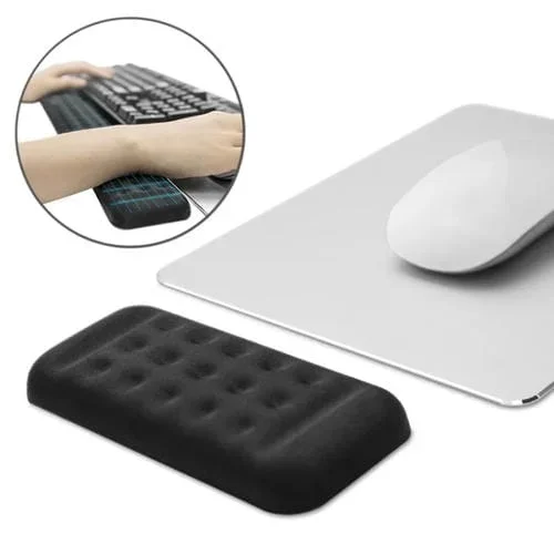 Alfombrilla de Ratón de Espuma Viscoelástica con Reposamuñecas para Teclado Mecánico (Negro) Tamaño Una Mano