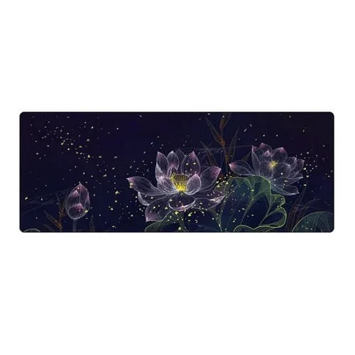 Alfombrilla de Ratón Grande Bloqueada 300x800x4mm Escritorio (Loto)