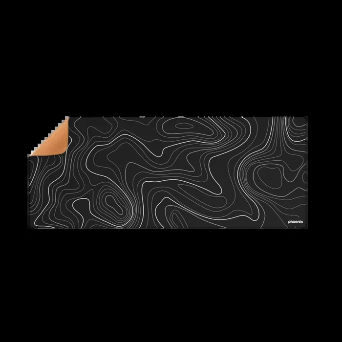 Alfombrilla phoenix stratos para ratón escritorio negra 90 x 40 cm con base de corcho y superficie cuero pu