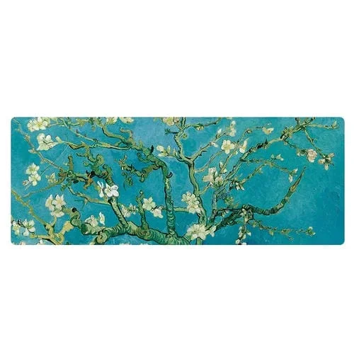 Almohadilla de Ratón de Goma Grande 400X900X1.5Mm AM002 Máquina de Pintura al Óleo (Flor de Albaricoque) Desbloqueado