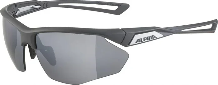 ALPINA NYLOS HR – Gafas deportivas para adultos, color gris mate, talla única, 100% protección UVA, UVB y UVC