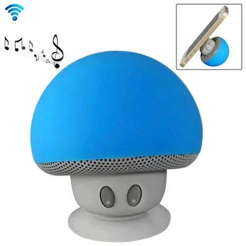 Altavoz Bluetooth Forma de Hongo con Soporte de Succión (Azul)