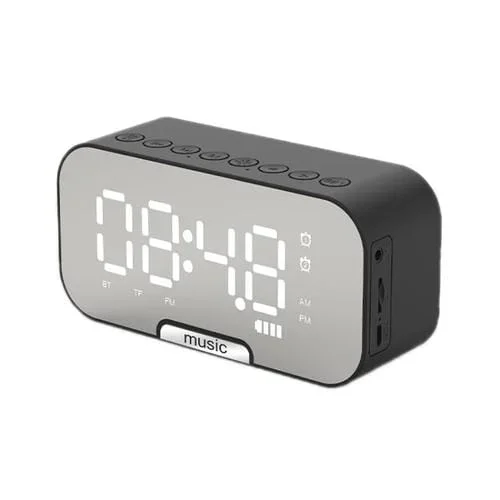 Altavoz Bluetooth Q5 Tarjeta Portátil para Exteriores Radio Reloj (Negro)
