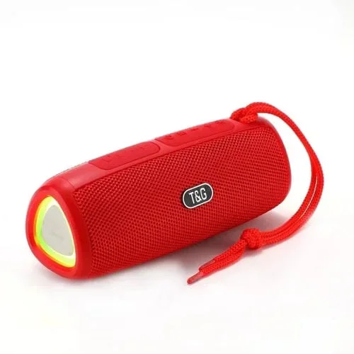 Altavoz Bluetooth T&G Tg344 Wireless TWS con Led (Rojo)