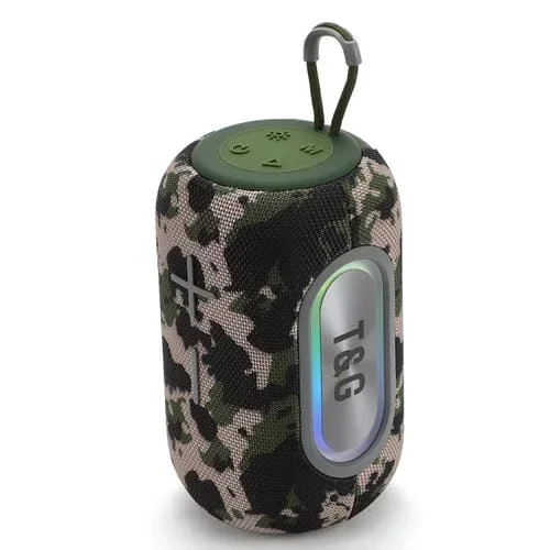 Altavoz Bluetooth T&G Tg665 Inalámbrico con Subwoofer Portátil Led 20 W (Camuflaje)