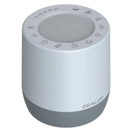 Altavoz Bluetooth Zealot Z6 3 en 1 Ruido Blanco Ayuda Para Dormir Luz Nocturna (Blanco)