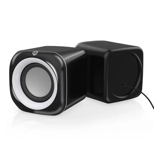 Altavoz Mini Cableado USB Controlado por Cable Versión Estándar Alto Volumen Longitud 1.1M (Negro)