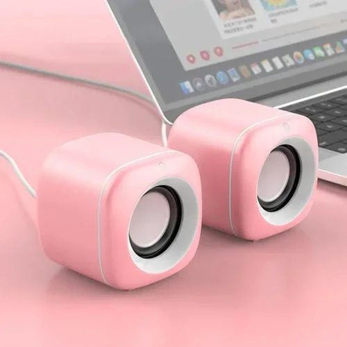 Altavoz USB A1 Controlado por Cable 9D Sound Versión Premium (Rosa)