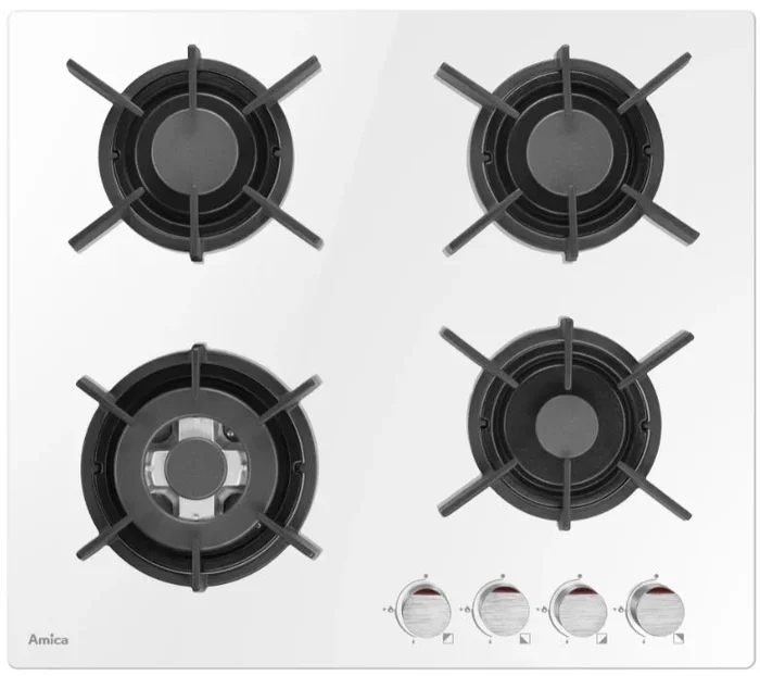 Amica PGCD6111AOW hobs Blanco Integrado 59 cm Encimera de gas 4 zona(s)