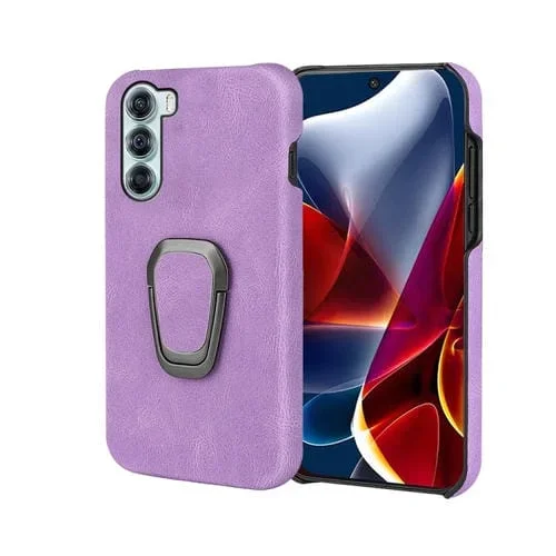 Anillo Soporte para Motorola Moto Edge S30 Caja de PU (Púrpura)