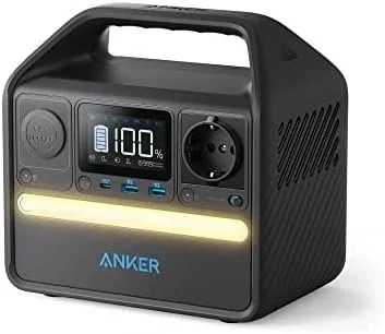 Anker 521 Powerhouse Estación de Energía, Generador solar portátil 256Wh 200W 5-Port con Salidas CA, 60W USB-C PD Output, batería LiFePO4, LED de Camping, RV, Sistema para apagones y emergencias