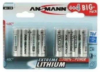 Ansmann 4+4 Lithium AA Batería de un solo uso Litio