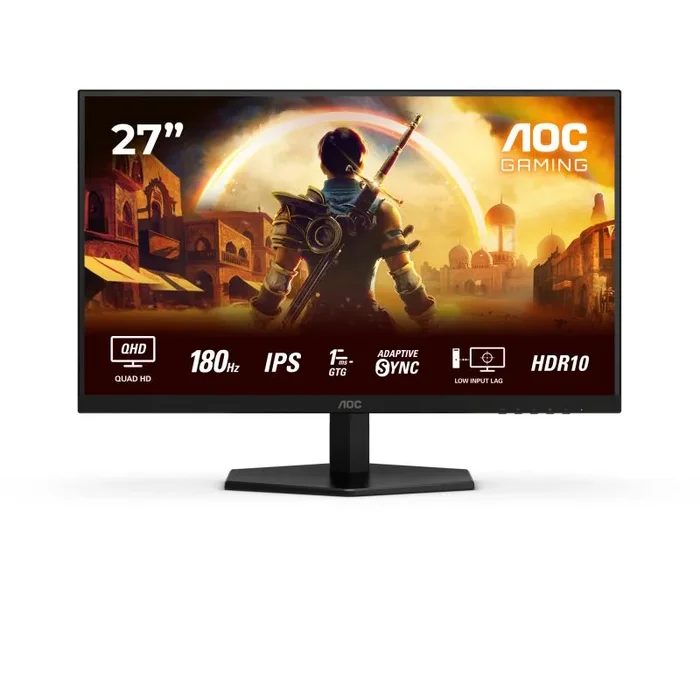 AOC Gaming Q27G42XE – Monitor Quad HD de 27 Pulgadas, 180 Hz, 1 ms, FreeSync Prem., Comp. G-Sync, HDR10 (2560×1440, 2X HDMI 2.0, 1x DisplayPort 1.4) Negro