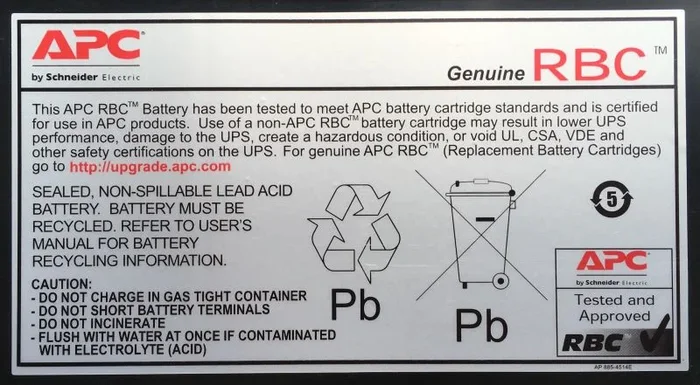 APC RBC7 batería para sistema ups Sealed Lead Acid (VRLA) 24 V