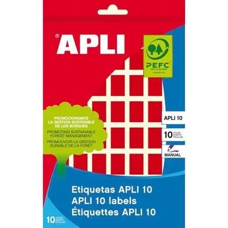 APLI 2752 – Etiquetas, Rojo, B.8H X 12 X 18