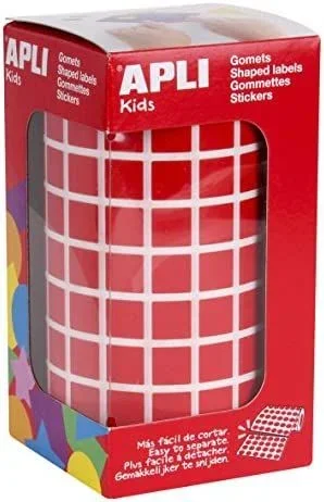 APLI Kids 4873 – Rollo de gomets cuadrados 10,0 mm, color rojo