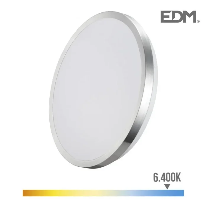 APLIQUE SUPER LED DE SUPERFICIE 18W 1820lm 6500K Ø33×5,9cm MARCO CROMADO EDM
