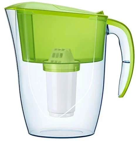 AQUAPHOR Jarra con Filtro de Agua Smile, Ahorra espacio, Ligero, Entra en la puerta del refrigerador, Capacidad 2.9L, 1 x A5 filtro incluido con magnesio, Reduce cal, cloro y microplásticos, Pink