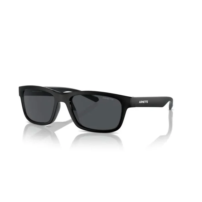 ARNETTE Gafas de sol cuadradas 4340 para hombre, Deya Reciclado Negro Mate/Espinilla, 53 mm