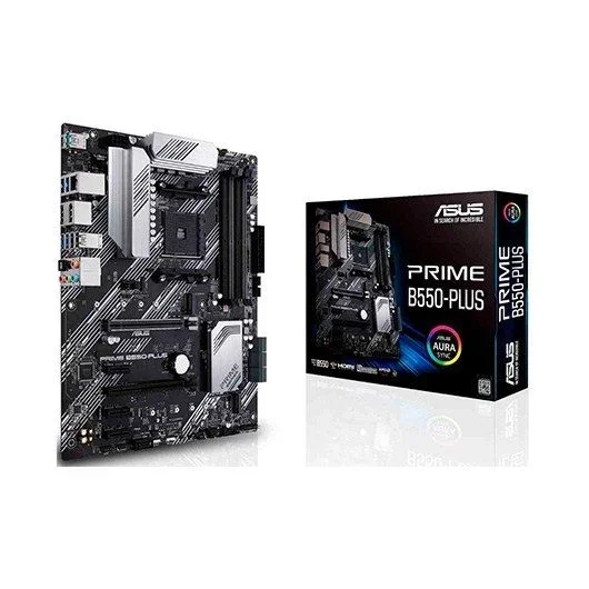 ASUS PRIME B550-PLUS – Placa base ATX AMD AM4 con disipación VRM MOS, PCIe 4.0, doble M.2, 1 GB LAN, HDMI/DP, SATA 6 Gbps, USB 3.2 Gen 2 Type-A y Type-C