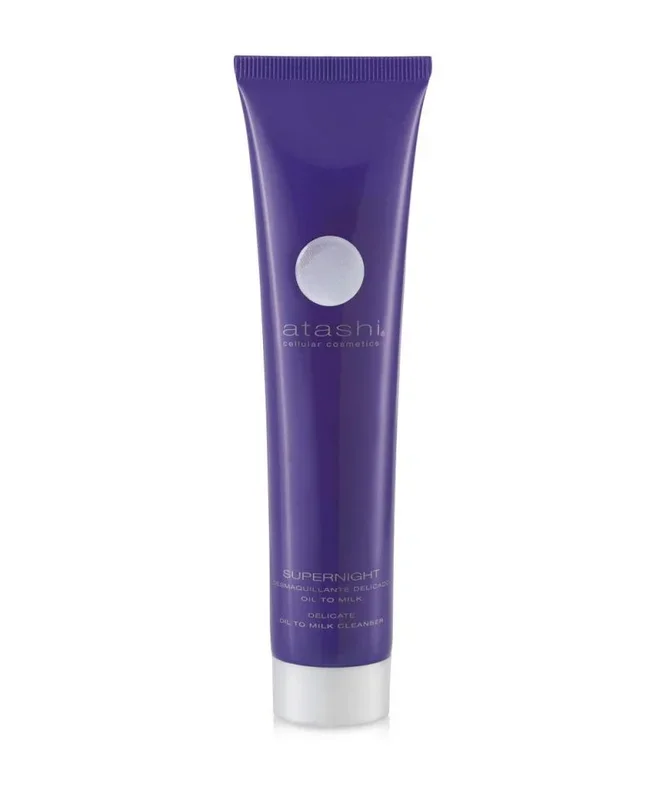 Atashi Supernight | Desmaquillante Oil To Milk | Limpiador Hidratante Delicado | Elimina el Maquillaje más Resistente | Limpia, Hidrata y Renueva | Con Ácido Glicólico y Extracto de Amapola | 75 ml