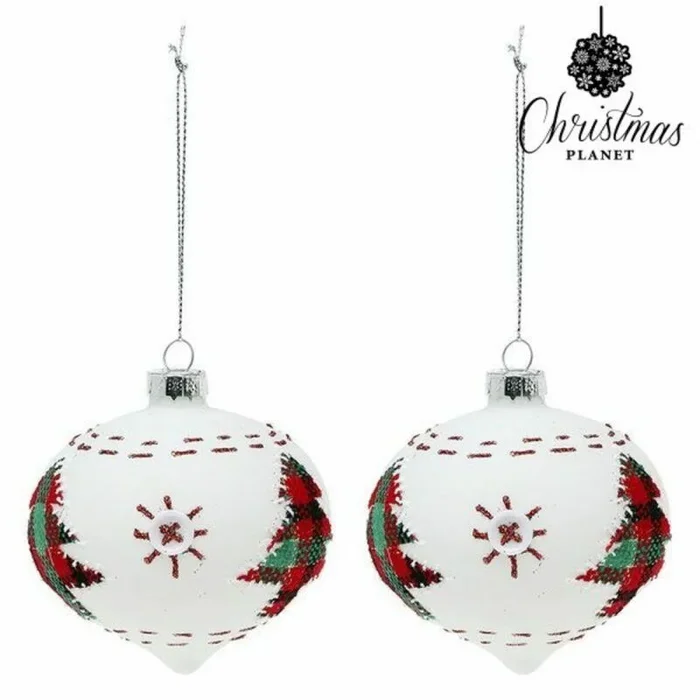ATOSA bolas 8cm cristal blanco 2 unidades abombadas