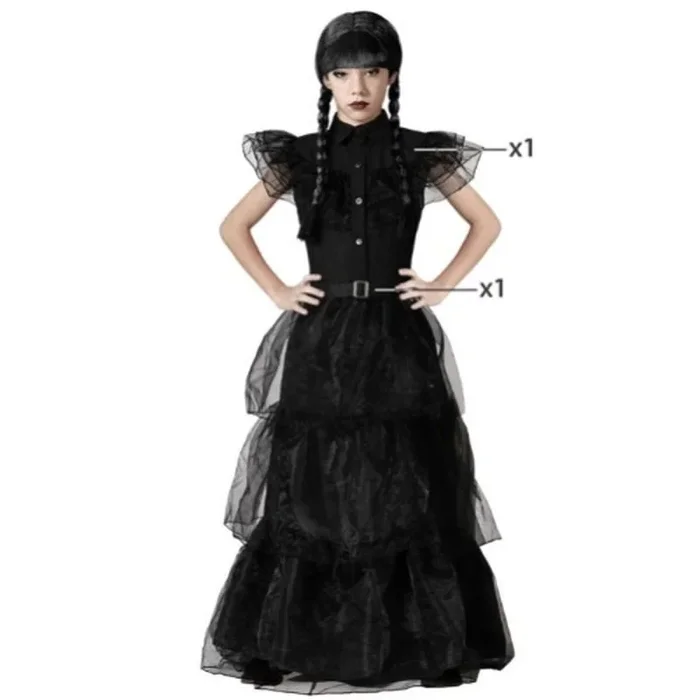 ATOSA disfraz niña muerta vestido negro infantil 5 a 6 años