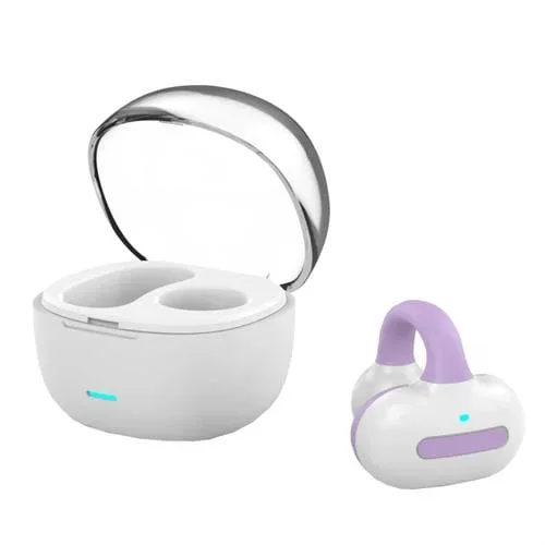 Auricular Bluetooth Conducción Ósea Tipo Clip Para La Oreja Táctil (Púrpura)