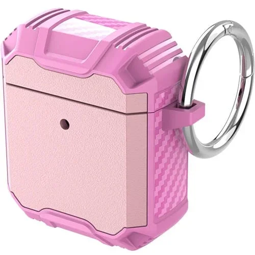 Auricular Inalámbrico TPU + PC Funda A Prueba De Golpes Con Gancho Para Aeroplases (Rosa)