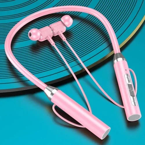 Auriculares Bluetooth Deportivos Binaurales Con Batería Cuello Colgante (Rosa)