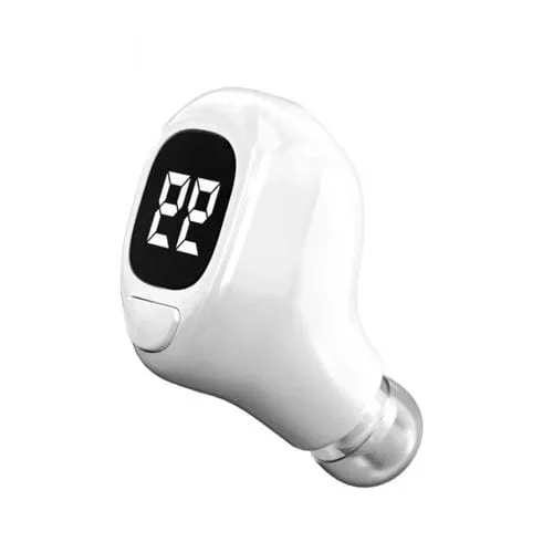 Auriculares Bluetooth F6 Mini Invisible Ear Business Pantalla Digital Auricular (Blanco)