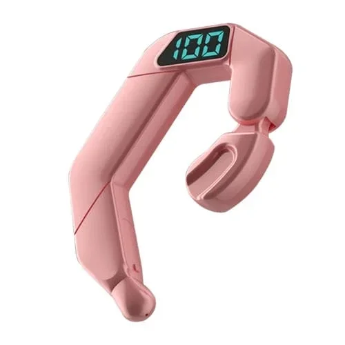 Auriculares Bluetooth V19 Conducción Ósea Pantalla Digital Estéreo Colgante Oído Deportes (Rosa)