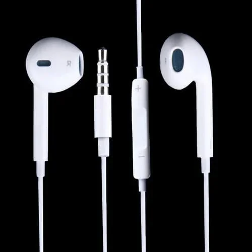 Auriculares con cable 3.5 mm con micrófono y control para Android PC MP3 Portátiles (Blanco)