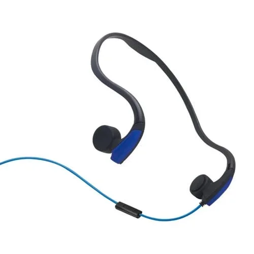 Auriculares Deportivos De Conducción Ósea Controlados Por Cable Para Colgar En La Parte Trasera (Azul)