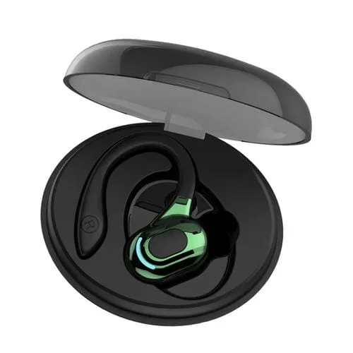 Auriculares Inalámbricos F8 Estéreo Oreja Colgante Bluetooth Con Contenedor De Carga (Verde)