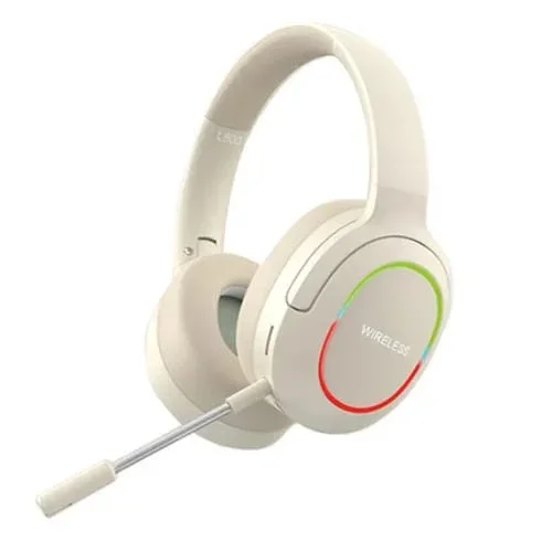 Auriculares inalámbricos para juegos L800 con reducción de ruido ENC plegables y micrófono (Caqui)
