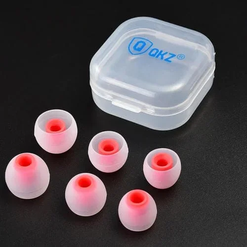Auriculares Intrauditivos Qkz Gjes 6-En-1 con Tapones de Silicona (Blanco Rojo)