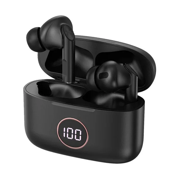 Auriculares Stereo Bluetooth Dual POD Earbuds LCD Cool Air Pro Negro