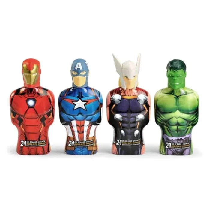 AVENGERS gel de baño y champú 2 en 1 + figura 3D frasco 350 ml