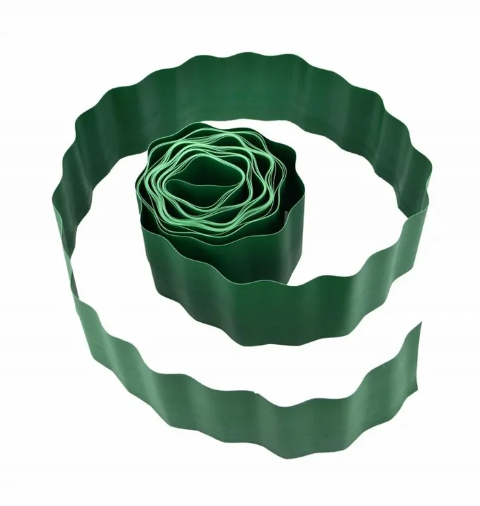 AWTOOLS Borde Ondulado para Césped Verde 10x9m, delimitación de jardín, plástico resistente, diseño flexible, instalación sencilla, color verd