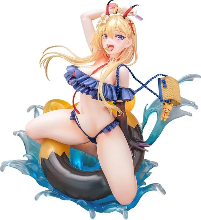 Azur lane estatua pvc 1/6 kumano: fancy waves ver. 19 cm