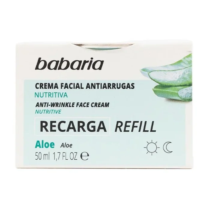 Babaria aloe vera crema facial anti-arrugas nutritiva vegano relleno 50ml