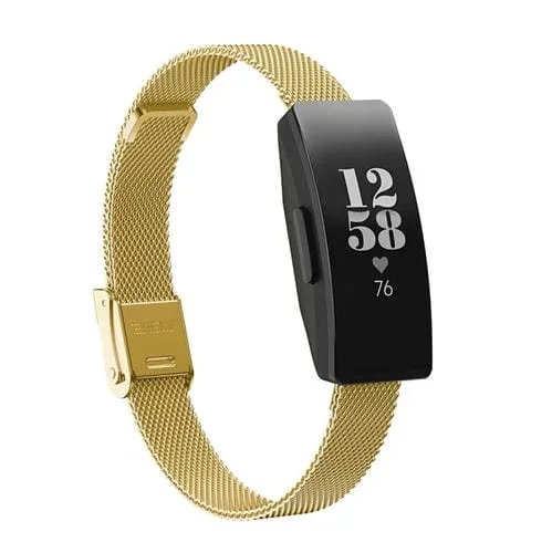 Band de Vigilancia para Fitbit Ace 3 e Inspire 2 con Hebilla de Seguro Doble (Oro)