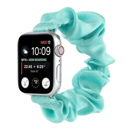 Banda de Reloj con Lazo para Cabello y Bufanda para Apple Watch Series 8, 7, SE, 6, 5, 4, 3, 2, 1 (Azul Cielo)