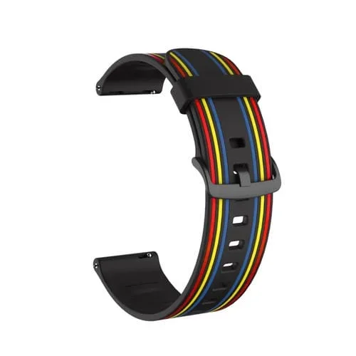 Banda de Reloj de Silicona de Raya 22mm (Negro)