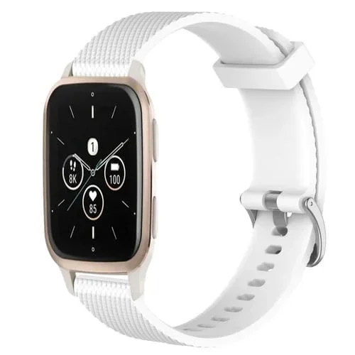 Banda de Reloj de Silicona para Garmin Forerunner Sq2 Music con Textura de Diamante de 20mm (Blanco)