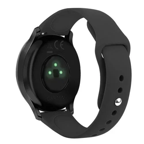 Banda de Reloj de Silicona para Garmin Vivoactive 3 y Vivomove Hr, Hebilla Inversa, Tamaño Pequeño (Negro)