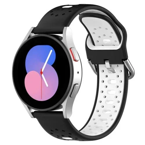 Banda de Reloj For Honor Magic Watch2 42mm 20mm Silicona Bicolor Transpirable (Negro + Blanco)