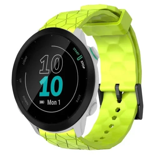 Banda de Reloj Garmin Forerunner 55 20mm Silicona Patrón de Fútbol (Verde Lima)