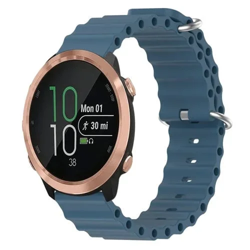 Banda de Reloj Garmin Forerunner 645 Music 20mm Ocean Style Silicona (Gris Roca)